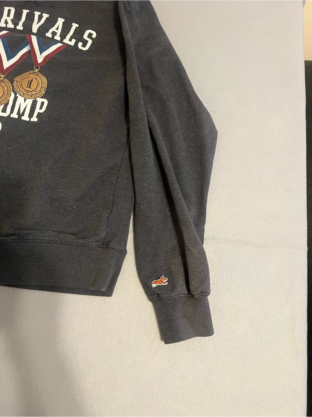 Akoo Charcoal Crewneck Sweatshirt with Medal Graphic